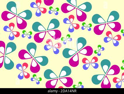 Abstraktes florales Papier Hintergrund-Design in voller heller Farbe Stockfoto