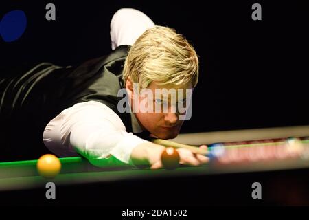 MILTON KEYNES, GROSSBRITANNIEN. November 2020. Neil Robertson während des 2020 888Sport Champion of Champions Snooker Final in der Marshall Arena am Sonntag, 08. November 2020 in MILTON KEYNES, ENGLAND. Kredit: Taka G Wu/Alamy Live Nachrichten Stockfoto