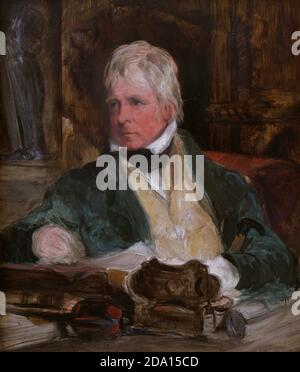 Walter Scott, 1. Baronet (1772-1832). Schottischer Schriftsteller. Porträt von Sir Edwin Landseer 1802-1873. Öl auf Platte, c. 1824. National Portrait Gallery. London. Vereinigtes Königreich (1802-1873). Öl auf Platte (29,2 x 24,1 cm), c. 1824. National Portrait Gallery. London, England, Vereinigtes Königreich. Stockfoto