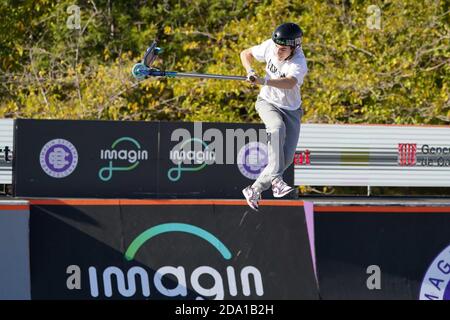 Barcelona, Katalonien, Spanien. November 2020. 8. November 2020; Parc del Forum, Barcelona, Katalonien, Spanien; Imagin Extreme Barcelona; Bildershow Antony Grant (SUI) während Scooter Men Park Halbfinale Credit: Joma Garcia/DAX/ZUMA Wire/Alamy Live News Stockfoto