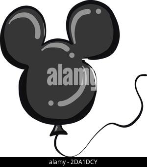 Mickey Maus Ballon, Illustration, Vektor auf weißem Hintergrund Stock Vektor