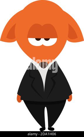 Fuchs im Anzug, Illustration, Vektor auf weißem Hintergrund Stock Vektor