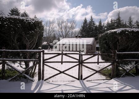 Trearie Refuge im Winter Nebrodi Park, Sizilien Stockfoto