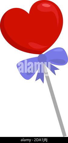 Herz geformt Lolipop, Illustration, Vektor auf weißem Hintergrund Stock Vektor