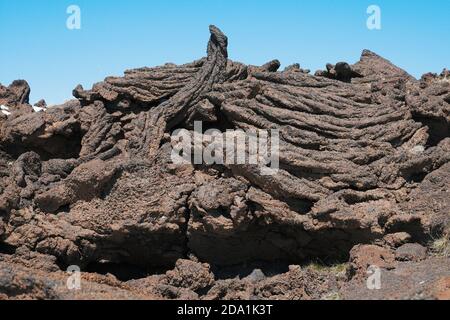 Gekühlte Lava-Flow-Oberfläche in den Ätna Park, Sizilien Stockfoto