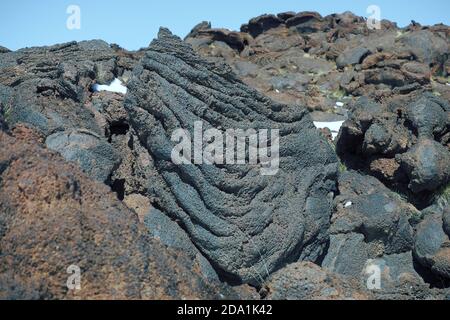 Gekühlte Lava-Flow-Oberfläche in den Ätna Park, Sizilien Stockfoto