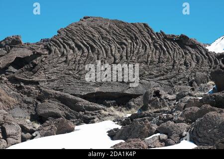 Gekühlte Lava-Flow-Oberfläche in den Ätna Park, Sizilien Stockfoto