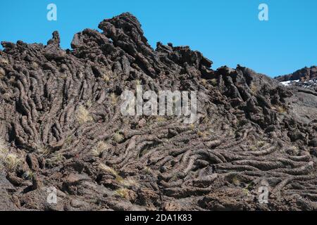 Gekühlte Lava-Flow-Oberfläche in den Ätna Park, Sizilien Stockfoto