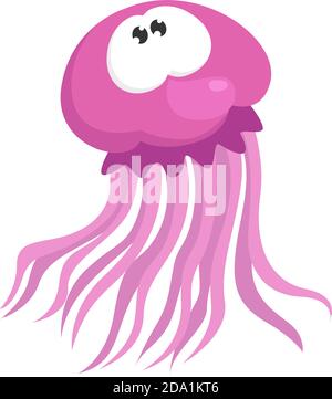 Rosa Qualle, Illustration, Vektor auf weißem Hintergrund Stock Vektor