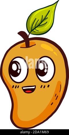 Happy Mango, Illustration, Vektor auf weißem Hintergrund Stock Vektor