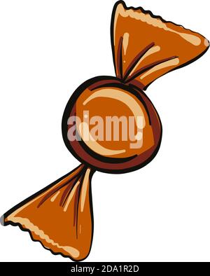 Orange runde Süßigkeiten, Illustration, Vektor auf weißem Hintergrund Stock Vektor