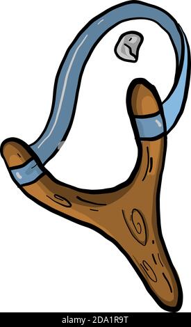 Slingshot Holz, Illustration, Vektor auf weißem Hintergrund Stock Vektor