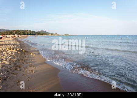 Strand Su Giudeu, Chia, Sardinien Süd, Italien Stockfoto