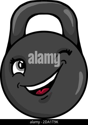 Schwarze Kettlebell, Illustration, Vektor auf weißem Hintergrund Stock Vektor