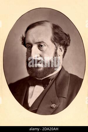 1880 Ca, FRANKREICH : der französische Schriftsteller, Dichter und Dramatiker EMILE Guillaume Victor AUGIER ( 1820 - 1899 ). Unbekannter Fotograf .- LETTERATO - LITERATUR - CRITICO LETTERARIO - LETTERATURA - Scrittore - Bart - barba - TEATRO - THEATER - DRAMATIKER - COMMEDIOGRAFO - DRAMMATURGO - POETA - POESIA - POESIE - Krawattenbogen - papillon - Cravatta - GESCHICHTE - FOTO STORICHE --- Archivio GBB Stockfoto