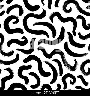 Curly Linien Vektor Hand gezeichnet nahtlose Muster. Stock Vektor