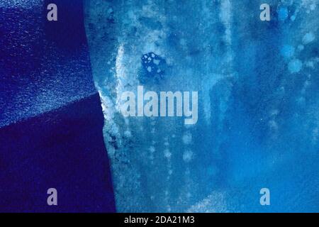 Handgezeichnete dunkelblaue und weiße Aquarelltextur Stockfoto
