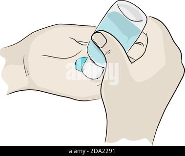 Hände mit Alkohol Händedesinfektionsmittel Alkoholgel Spender zu schützen Covid-19 Virus oder Coronavirus Vektor Illustration Skizze Doodle Hand gezeichnet Isolieren Stock Vektor