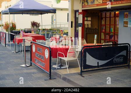 Mackay, Queensland, Australien - November 2019: Sam's Singapore Restaurant im Stadtzentrum ist für Geschäftsreisende geöffnet Stockfoto