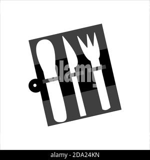 Eco Besteckset Icon in flachem Stil. Vektorbild in weißem Hintergrund. Null-Abfall-Zahnbürste. Öko-Leben Stock Vektor