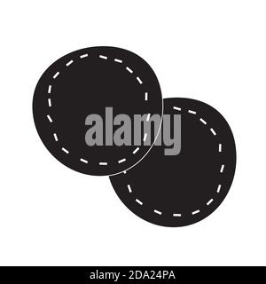 Symbol für wiederverwendbare Make-up-Discs in flacher Ausführung. Vektorbild in weißem Hintergrund. Null-Abfall-Zahnbürste. Öko-Leben Stock Vektor
