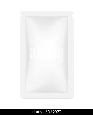 Leere weiße Beutel Paket, realistische Vektor-Mockup Stock Vektor