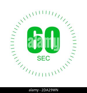 60-Sekunden-Zeitschaltuhr. 60 sec Stoppuhr Symbol Countdown Zeit digitaler Stopp Chronometer. Stock Vektor