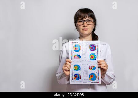 Dünner werdendes Hornhautdystrophie, Augen-Keratotopographie. Stockfoto