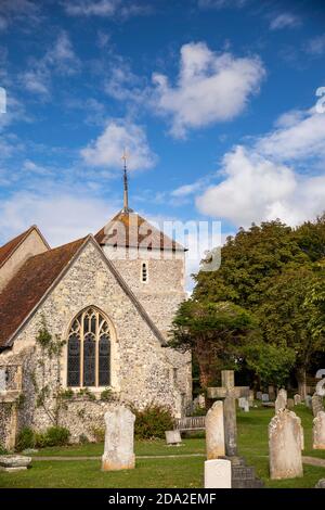 Großbritannien, England, East Sussex, East Dean, Feuerstein Kirche St. Simon und St. Jude gebaut Stockfoto