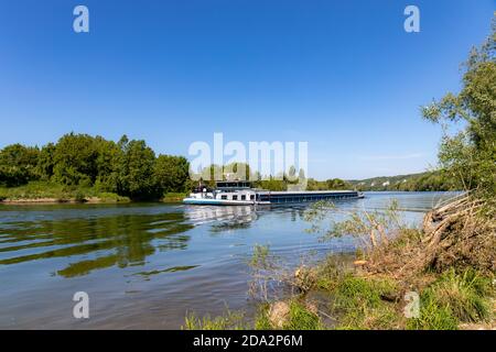 Barge auf der seine in der Nähe von Giverny, Frankreich Stockfoto