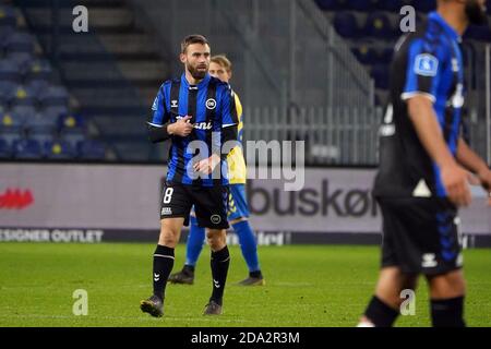 Brondby, Dänemark. November 2020. Janus Drachmann (8) von Odense Boldklub beim 3F Superliga Match zwischen Broendby IF und Odense Boldklub im Brondby Stadium. (Foto: Gonzales Photo - Kent Rasmussen). Stockfoto