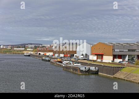 12 Mär 2019 - Paris Gebiet, Frankreich - Hafen von Genevilliers Stockfoto