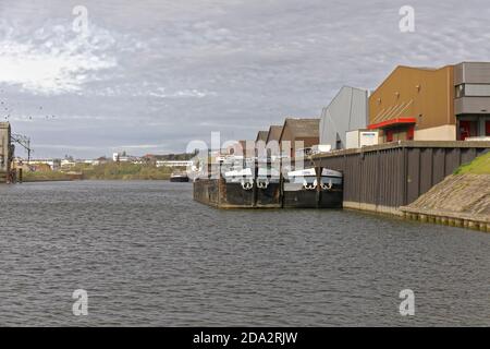 12 Mär 2019 - Paris Gebiet, Frankreich - Hafen von Genevilliers Stockfoto