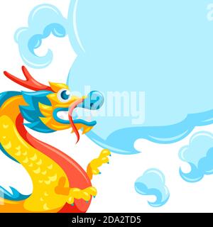 Karte mit chinesischen Drachen. Stock Vektor