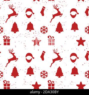 Rote Muster einfache Ornamente weihnachten und Neujahr Design Vektor Stock Vektor