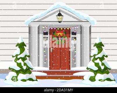 Eingang zum Vorstadthaus Stock Vektor