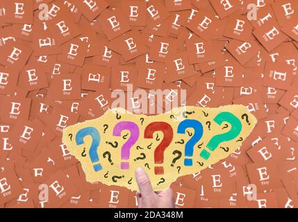 etsy Question Mark, Social Media Hintergrund Stockfoto