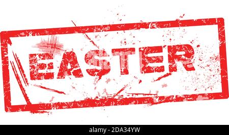 Roter Grunge Gummistempel mit dem Text Ostern in der Marke, Vektor geschrieben Stock Vektor