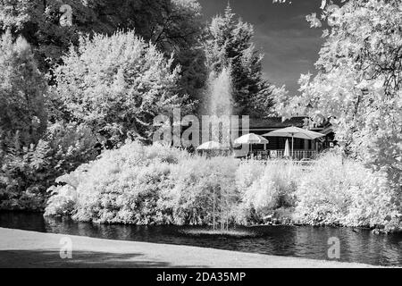 Maidenhead, Berkshire, UK., Sonntag, 09/08/2020, Infra Red, Raymill Island, General View, [Pflichtangabe: Peter Spurrier], Stockfoto