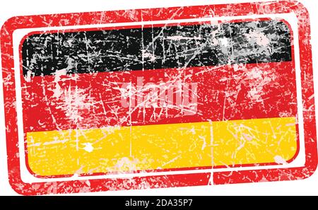 deutschland Flagge rot Grunge Gummi Stempel Vektor Illustration Stock Vektor