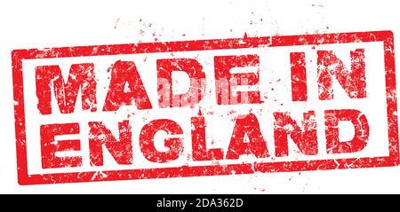 Hergestellt in england rote Stempel Vektor. Stock Vektor