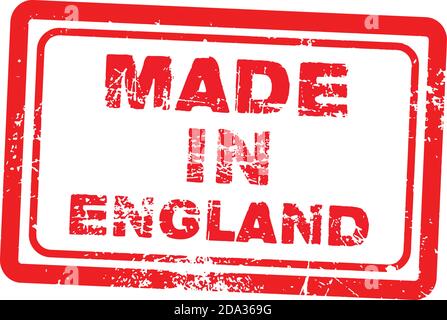 Made in england rote Grunge Stempel isoliert auf weißem Hintergrund Stock Vektor