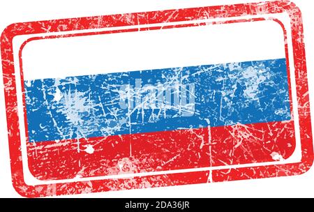 russland Flagge rot Grunge Gummi Stempel Vektor Illustration Stock Vektor