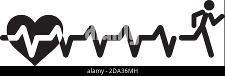 Heartbeat machen laufenden Mann Symbol Stock Vektor. Stock Vektor