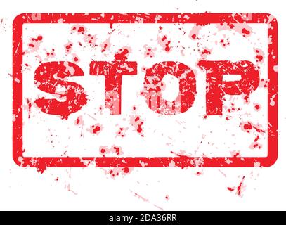 Stop Grunge Gummistempel isoliert auf weißem Hintergrund, Vektorgrafik Stock Vektor
