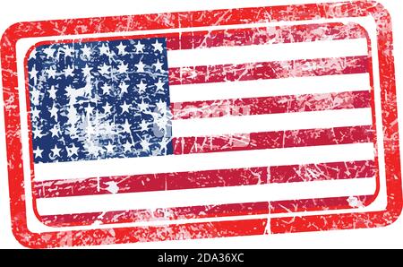 usa Flagge rot Grunge Gummi Stempel Vektor Illustration Stock Vektor