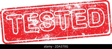 Getestete rote Grunge Gummi Stempel Vektor Illustration Stock Vektor