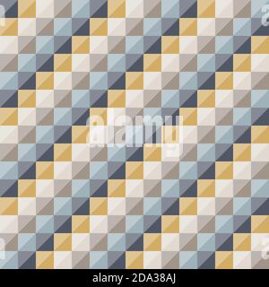 Abstraktes geometrisches Muster, diagonale Rautenformen. Hintergrund für Geo-Hintergrund. Schöne Retro-Farben - senfgelb, türkis blaugrün, marineblau. Nahtlos Stock Vektor