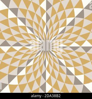 Abstraktes Geo-Vektor-Muster, Diamantformen in Vortex. Geometrische Kunst Hintergrund. Schöne Retro-Farben. Fantastische Blume Stock Vektor