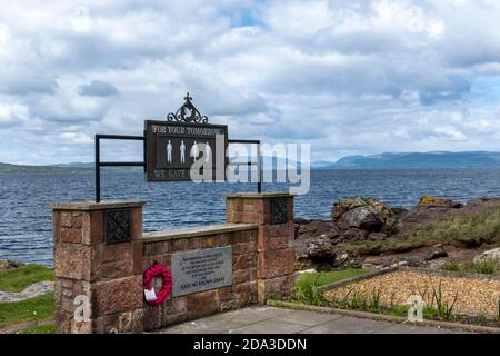 Kriegsdenkmal für die Vermissten im Zweiten Weltkrieg an der Westküste der Isle of Great Cumbrae, Strathclyde, Schottland, Großbritannien Stockfoto